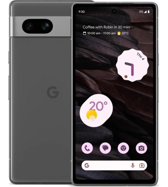 Pixel 7a en oplader – ontgrendelde 5G Android smartphone met groothoeklens en 24 uur looptijd – oceaan